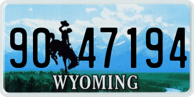 WY license plate 9047194