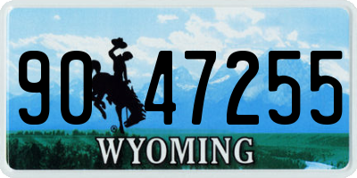 WY license plate 9047255