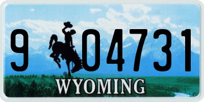 WY license plate 904731