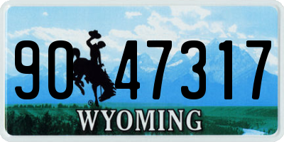 WY license plate 9047317