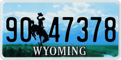 WY license plate 9047378