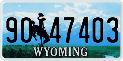 WY license plate 9047403
