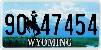 WY license plate 9047454
