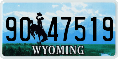 WY license plate 9047519