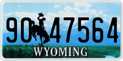 WY license plate 9047564