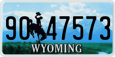 WY license plate 9047573