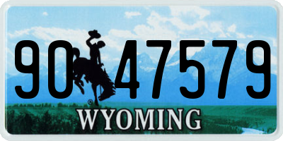 WY license plate 9047579