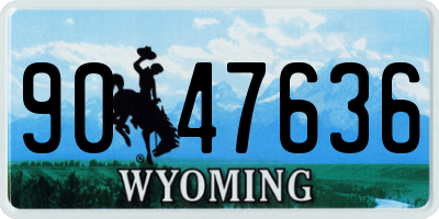 WY license plate 9047636
