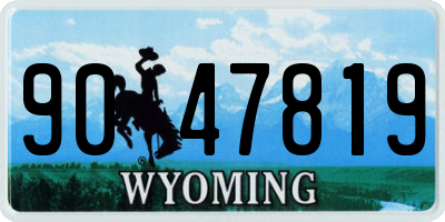 WY license plate 9047819