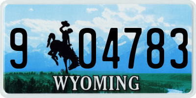 WY license plate 904783