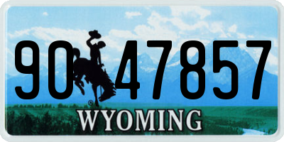 WY license plate 9047857