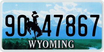 WY license plate 9047867