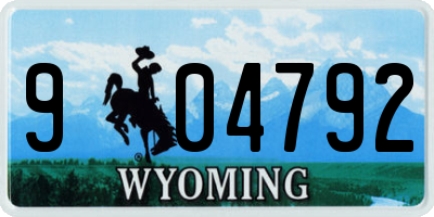 WY license plate 904792