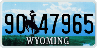 WY license plate 9047965