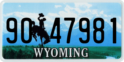 WY license plate 9047981
