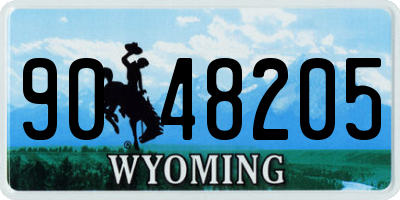 WY license plate 9048205