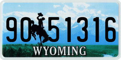 WY license plate 9051316