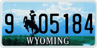 WY license plate 905184