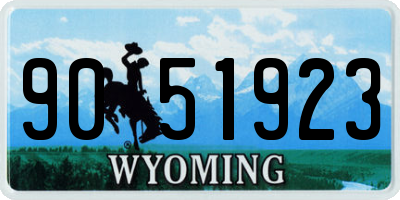 WY license plate 9051923