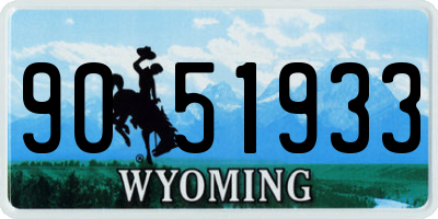 WY license plate 9051933
