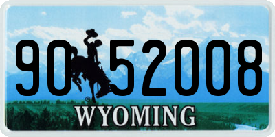 WY license plate 9052008
