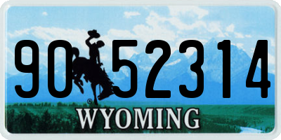 WY license plate 9052314