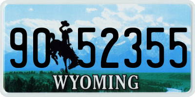WY license plate 9052355