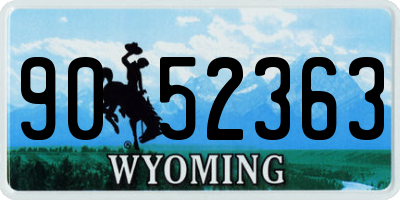 WY license plate 9052363
