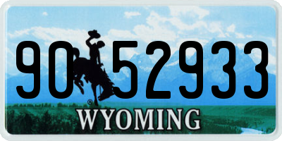 WY license plate 9052933