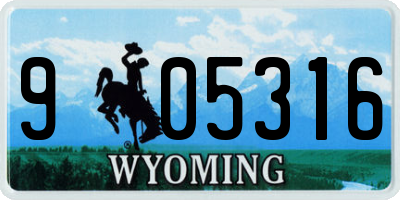WY license plate 905316