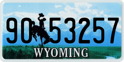 WY license plate 9053257