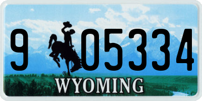 WY license plate 905334