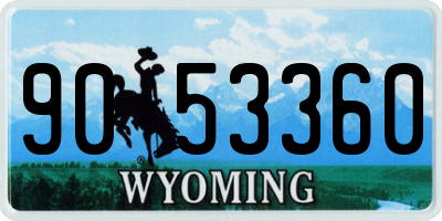 WY license plate 9053360