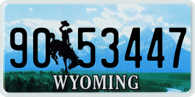 WY license plate 9053447