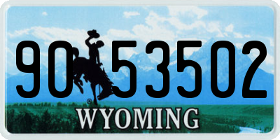 WY license plate 9053502