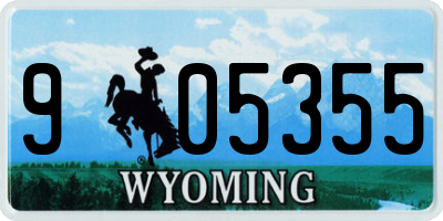 WY license plate 905355