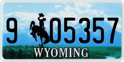 WY license plate 905357