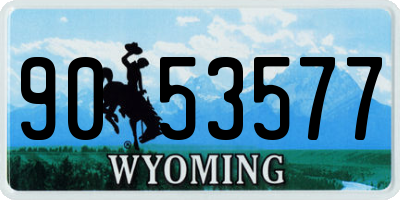 WY license plate 9053577