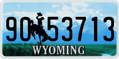 WY license plate 9053713