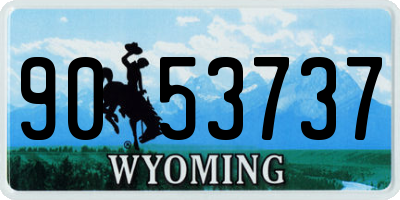 WY license plate 9053737