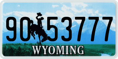 WY license plate 9053777