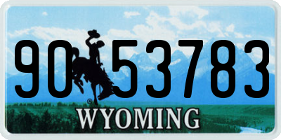 WY license plate 9053783