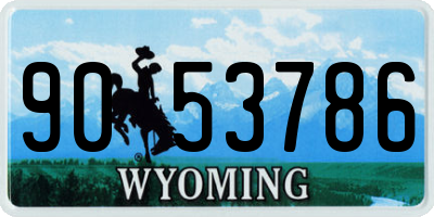WY license plate 9053786