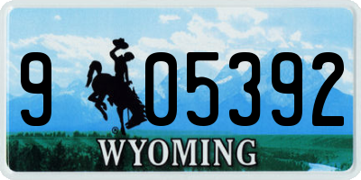 WY license plate 905392