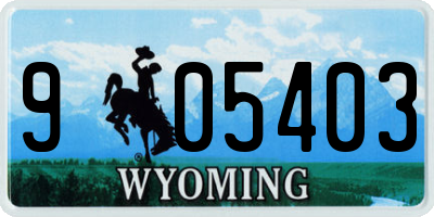 WY license plate 905403