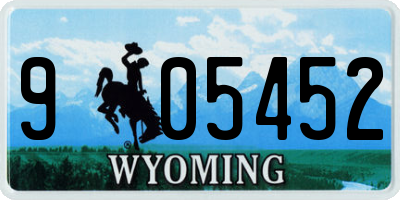 WY license plate 905452