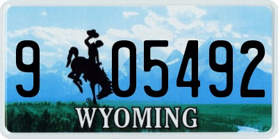 WY license plate 905492