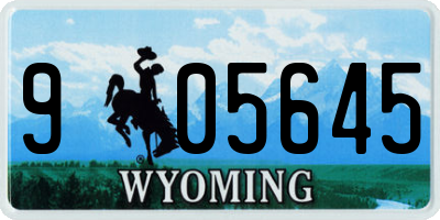WY license plate 905645