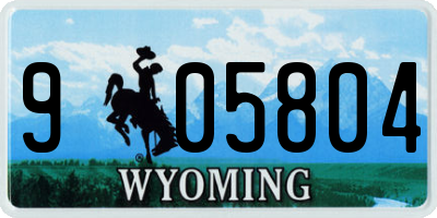 WY license plate 905804