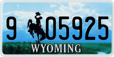 WY license plate 905925